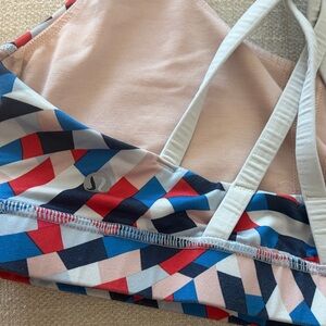 lululemon athletica Pink Multicolor Geometric Strappy Sports Bra